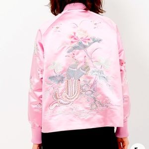 MS MIN Satin Bomber Jacket, Size 2, NWT